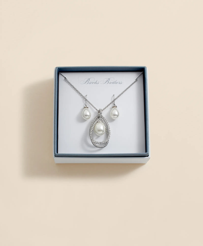 Orbital Interlocking Faux- Pearl and Crystal Set | Brooks Brothers