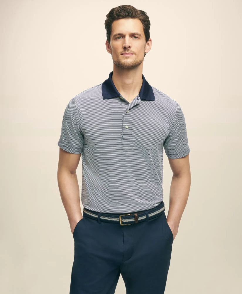 Performance Series Micro Stripe Jersey Polo Shirt | Brooks Brothers