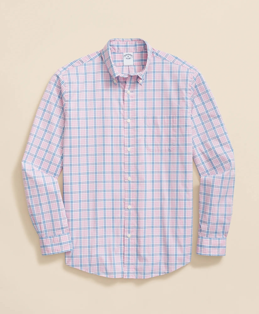 Performance Series Stretch Polo Button-Down Collar, Checked Sport Shirt | Brooks Brothers