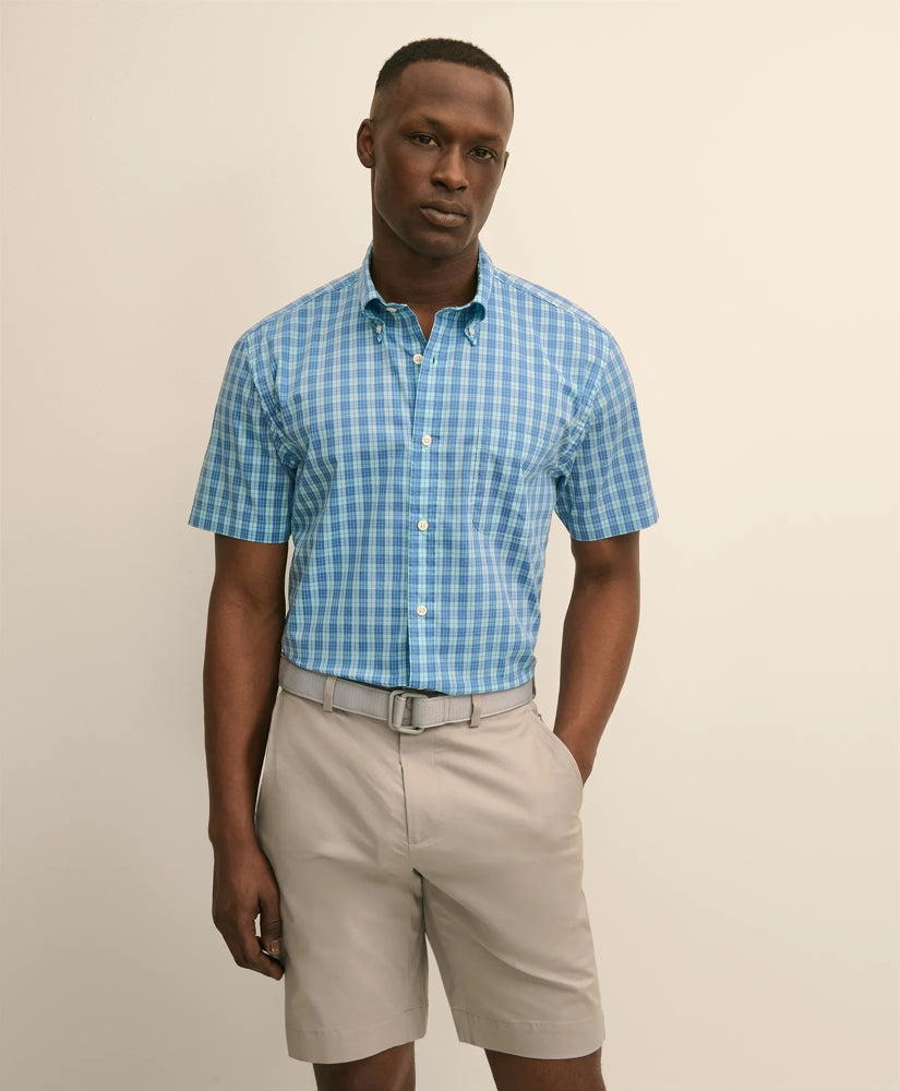 Performance Series Stretch Polo Button-Down Collar, Tartan Sport Shirt | Brooks Brothers