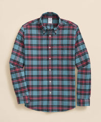 Portuguese Flannel Polo Button Down Collar, Stewart Tartan Shirt | Brooks Brothers