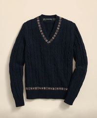Shetland Wool Fair-Isle Tipped Archive Tennis Sweater | Brooks Brothers