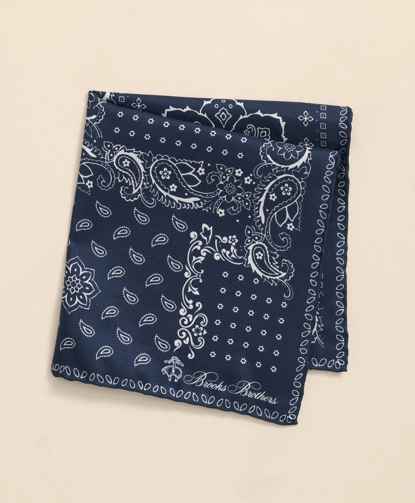 Silk Bandana Print Pocket Square | Brooks Brothers