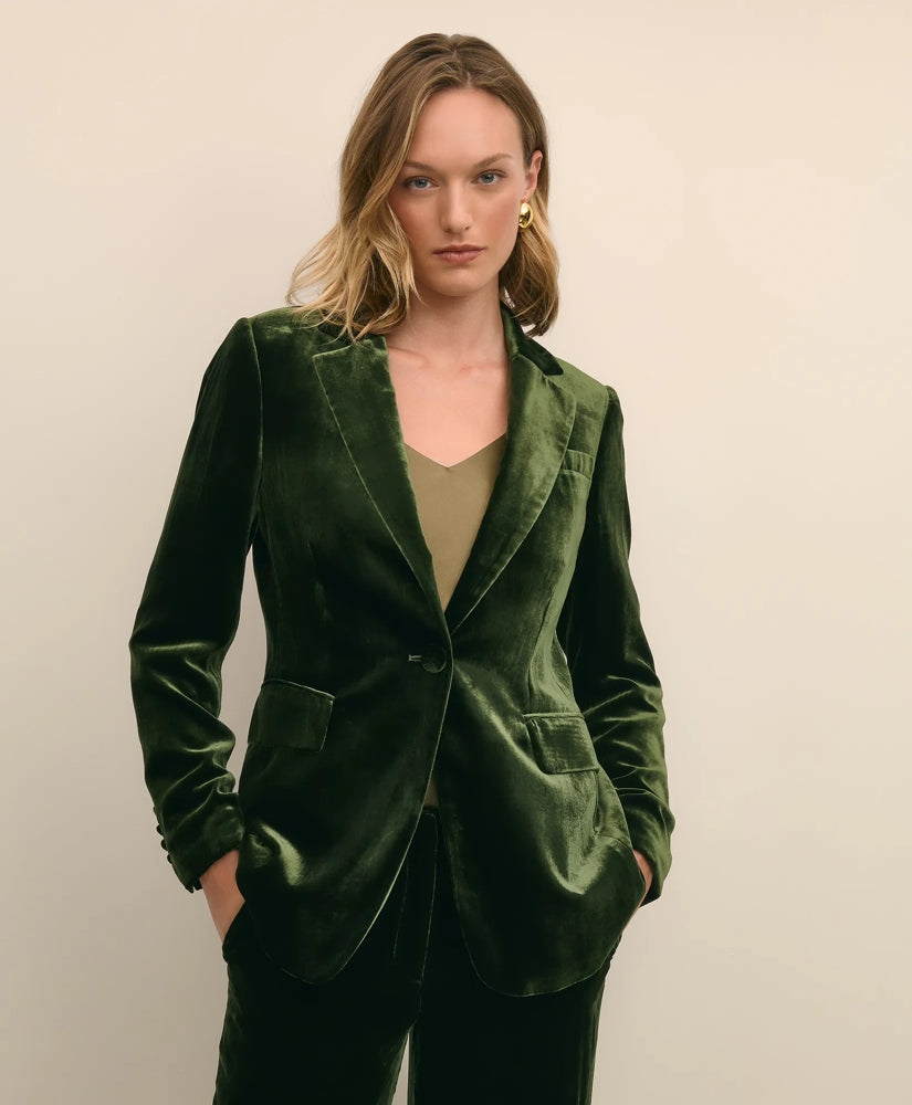 Silk-Blend One-Button Velvet Jacket | Brooks Brothers