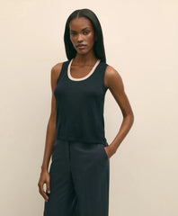 Silk-Blend Tipped Sleeveless Sweater Shell | Brooks Brothers