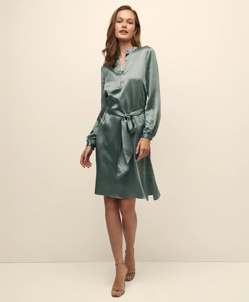 Silk Charmeuse Shift Dress | Brooks Brothers