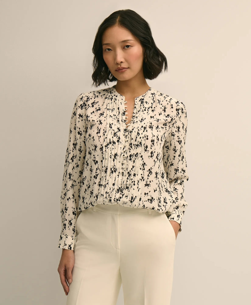 Silk Floral Print Blouse | Brooks Brothers