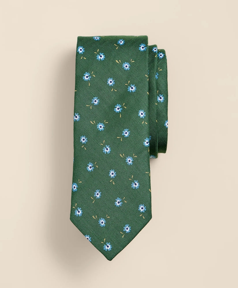Silk-Linen Flower Tie | Brooks Brothers