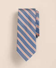 Silk Oxford-Weave Outline Stripe Tie | Brooks Brothers