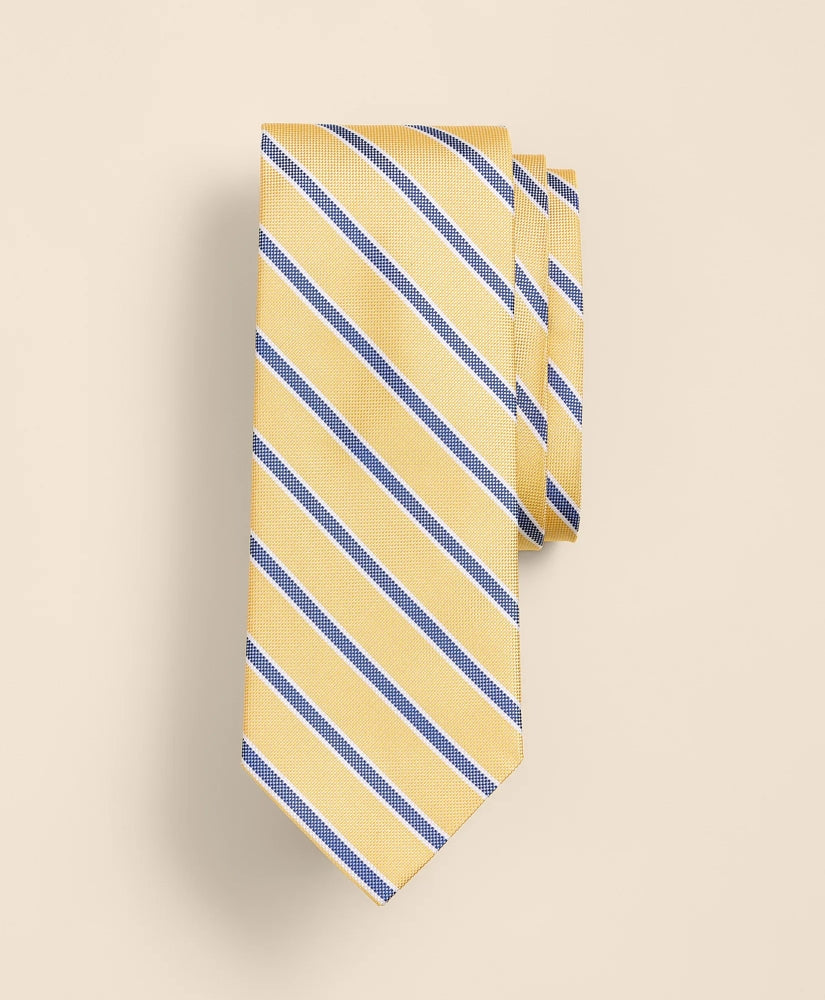 Silk Oxford-Weave Outline Stripe Tie | Brooks Brothers