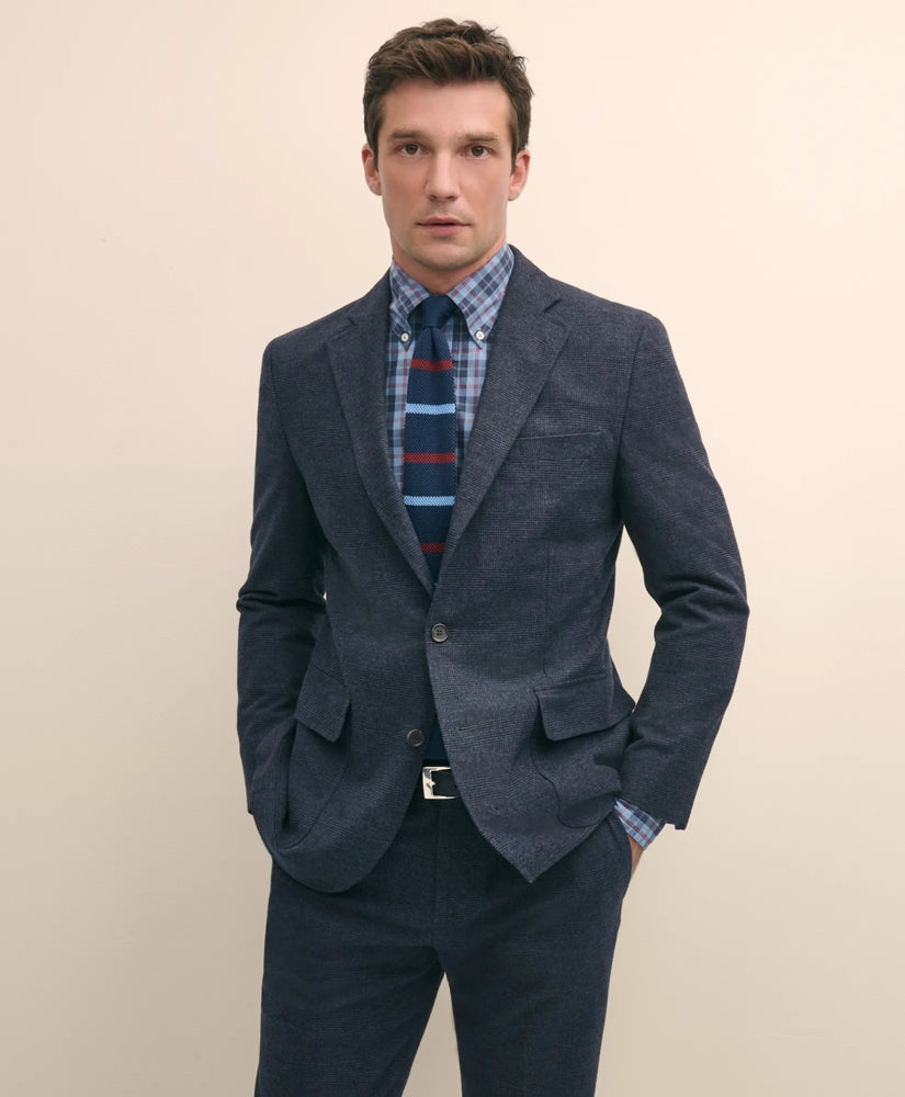 Slim Fit Check Suit Jacket in Brushed-Cotton | Brooks Brothers