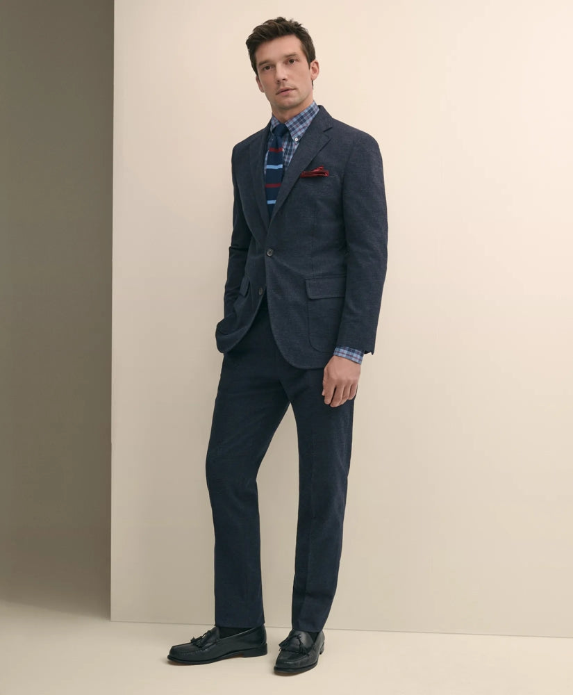 Slim Fit Check Suit Pants in Brushed-Cotton | Brooks Brothers