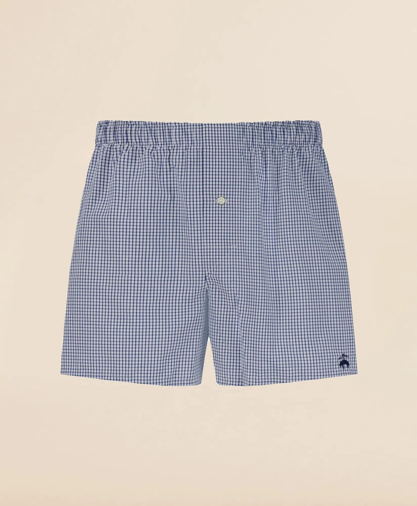 Slim Fit Cotton Broadcloth Check Boxers | Brooks Brothers
