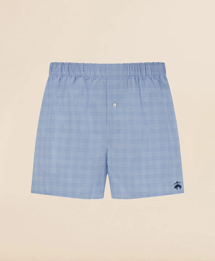 Slim Fit Cotton Broadcloth Check Boxers | Brooks Brothers