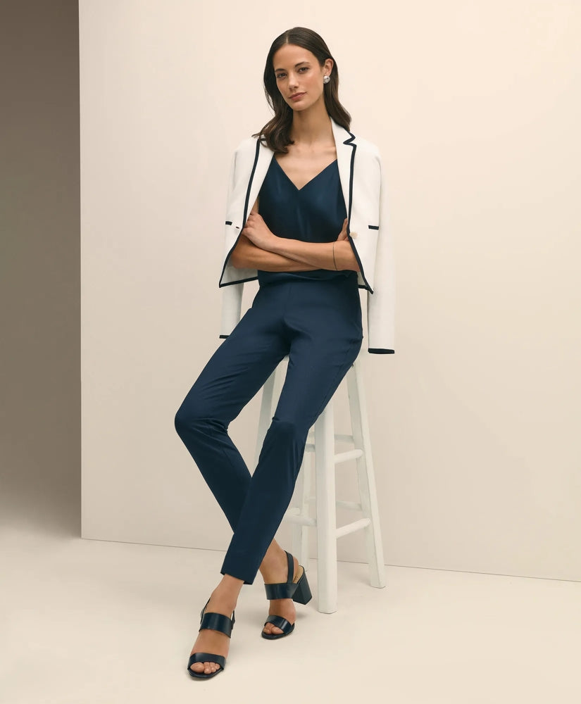 Slim Fit Side-Zip Pant in Cotton Faille | Brooks Brothers
