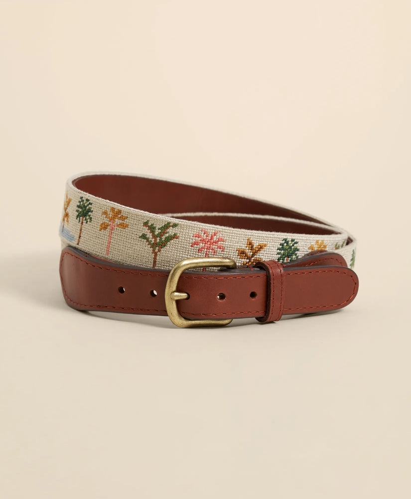 Smathers & Branson Needlepoint Desert Palms Belt | Brooks Brothers