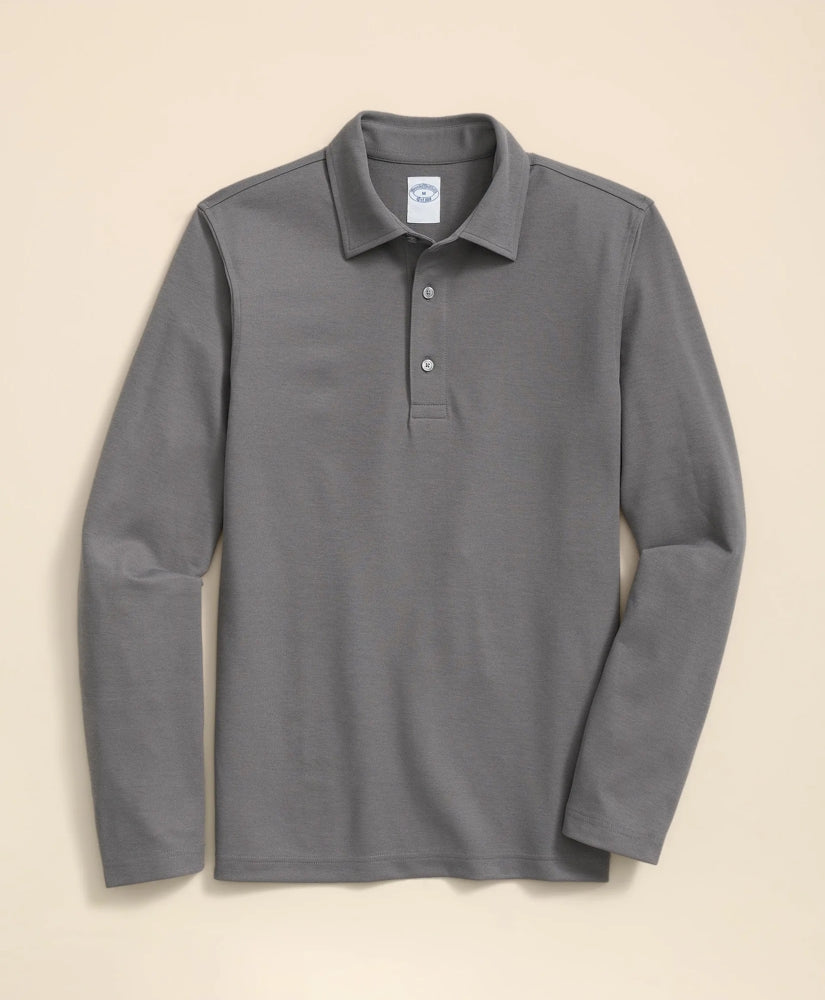 Spread Collar Long-Sleeve Polo Shirt | Brooks Brothers