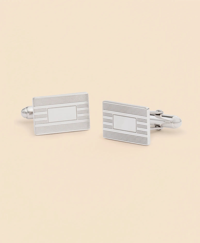 Sterling Silver Engravable Rhodium-Plated Cufflinks | Brooks Brothers