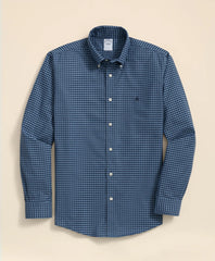 Stretch Cotton Non-Iron Oxford Polo Button Down Collar, Gingham Shirt | Brooks Brothers