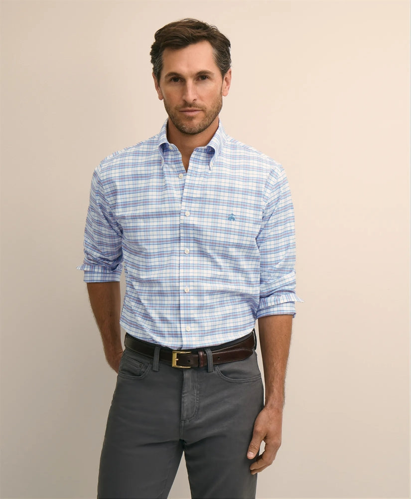 Stretch Cotton Non-Iron Oxford Polo Button Down Sport Shirt | Brooks Brothers
