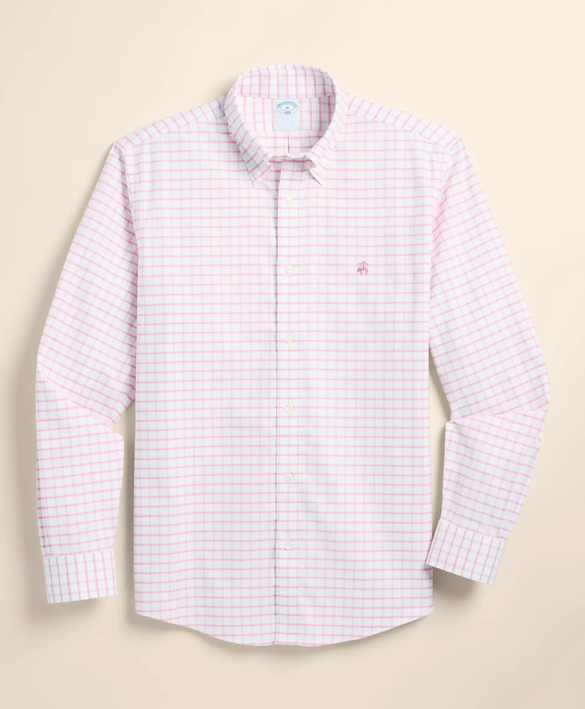 Stretch Cotton Non-Iron Oxford Polo Button Down, Windowpane Sport Shirt | Brooks Brothers