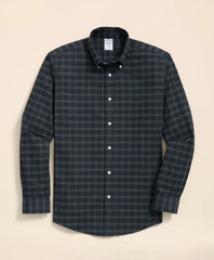 Stretch Non-Iron Oxford Button-Down Collar, Black Watch Shirt | Brooks Brothers
