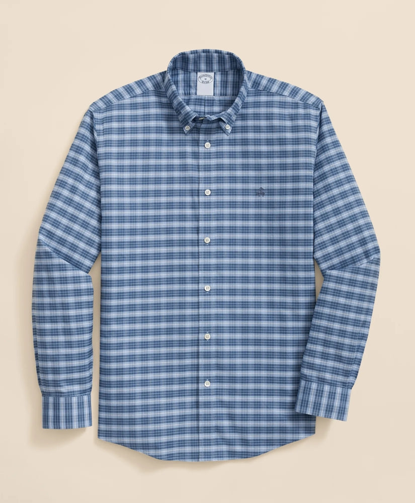 Stretch Non-Iron Oxford Button-Down Collar, Tartan Sport Shirt | Brooks Brothers