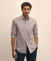 Stretch Cotton Non-Iron Broadcloth Polo Button-Down Collar, Check Sport Shirt | Brooks Brothers