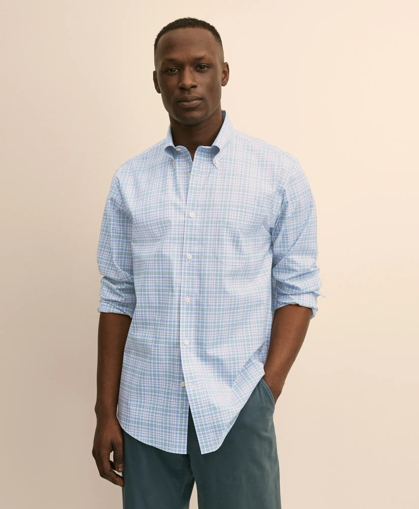 Stretch Non-Iron Poplin Polo Button-Down, Sport Shirt | Brooks Brothers