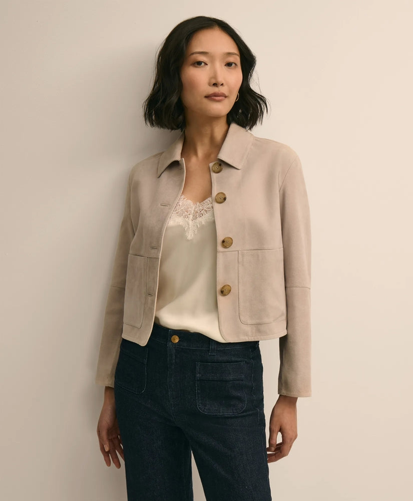 Suede Cropped Jacket | Brooks Brothers