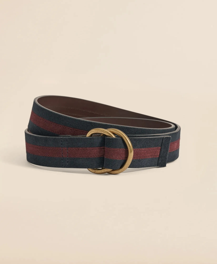 Suede Stripe D-Ring Belt | Brooks Brothers