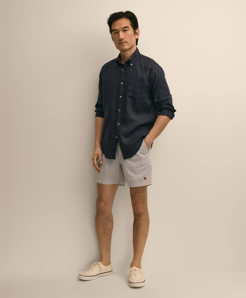 The 6" Seersucker Friday Drawstring Shorts | Brooks Brothers