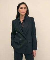 The Essentials Double-Breasted Peak Lapel Jacket in Wool Blend | Brooks Brothers