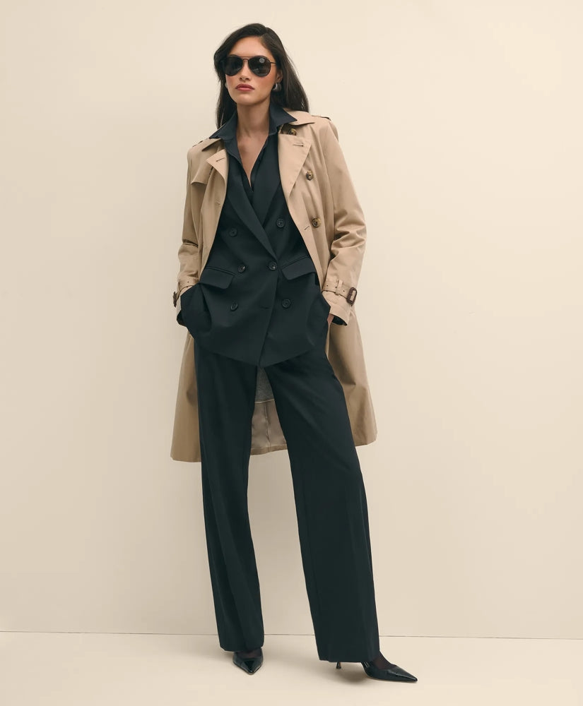 The Essentials Wide-Leg Trousers in Wool Blend | Brooks Brothers
