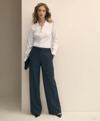 The Essentials Wide-Leg Trousers in Wool Blend | Brooks Brothers