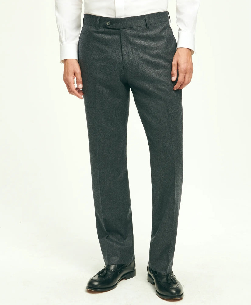 Traditional Fit Wool Flannel Dress Pants | Brooks Brothers