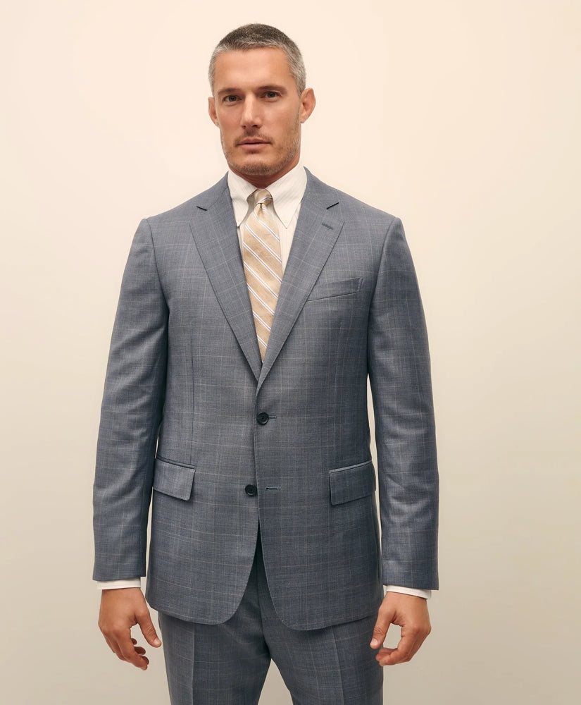 Traditional Fit Wool Overcheck 1818 Suit | Brooks Brothers