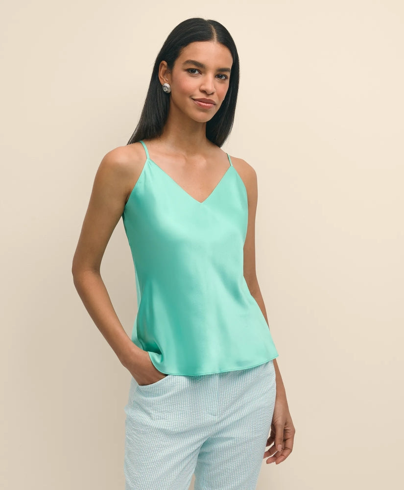 V-Neck Camisole in Washable Silk Charmeuse | Brooks Brothers