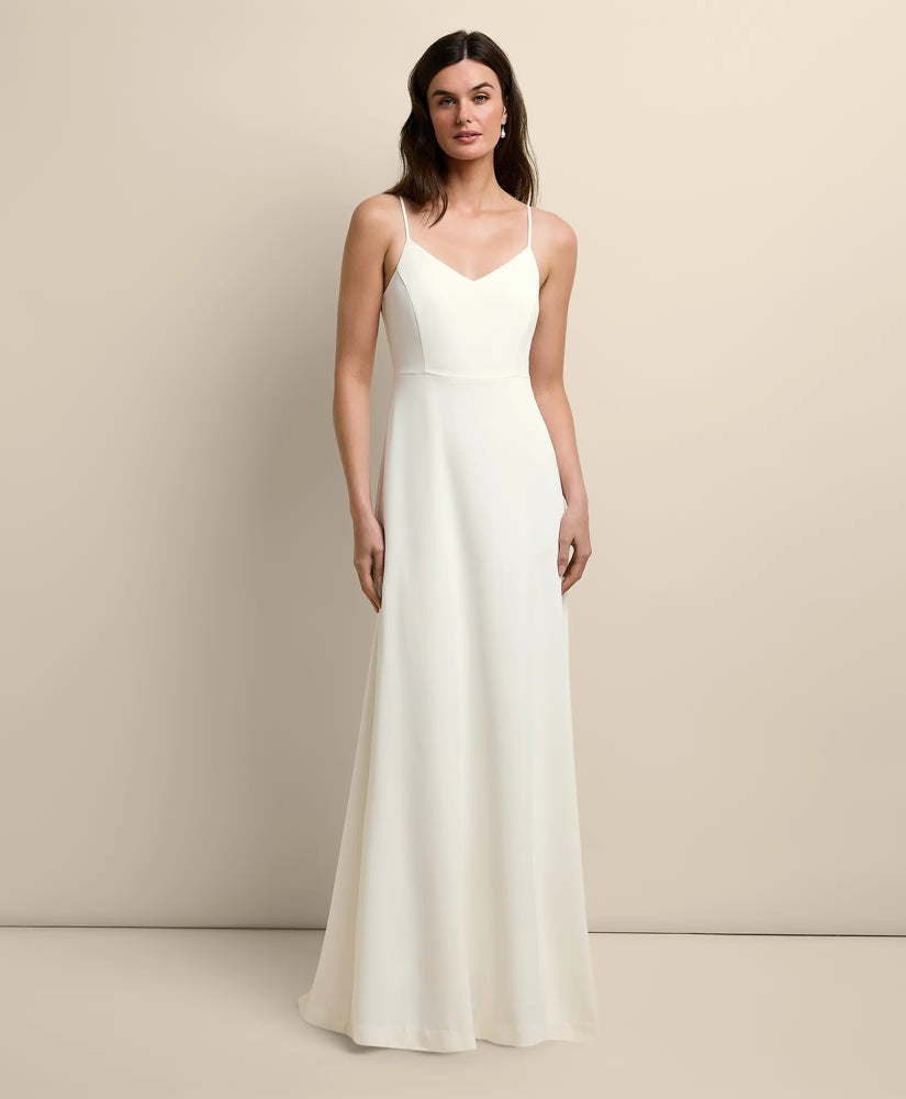 V-Neck Spaghetti Strap Gown | Brooks Brothers