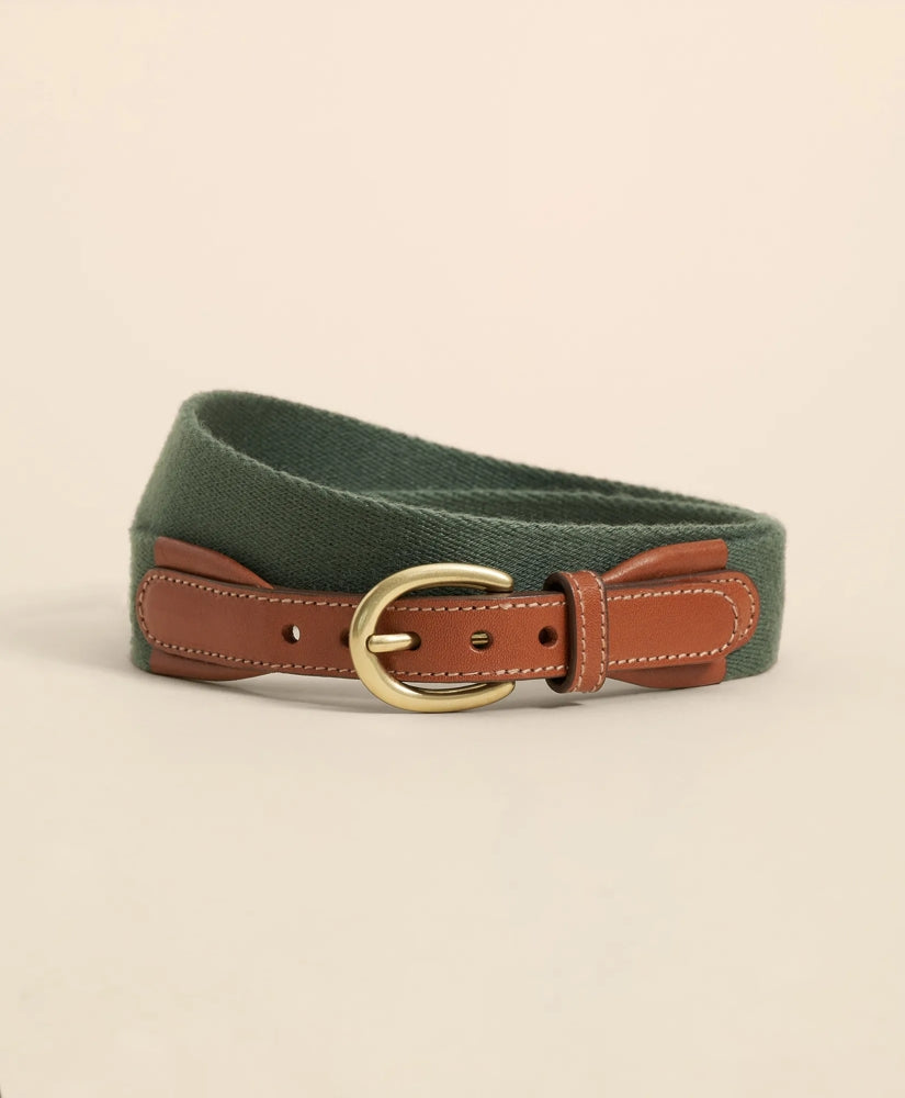 Webbed Leather-Accent Belt | Brooks Brothers