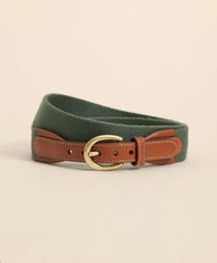 Webbed Leather-Accent Belt | Brooks Brothers