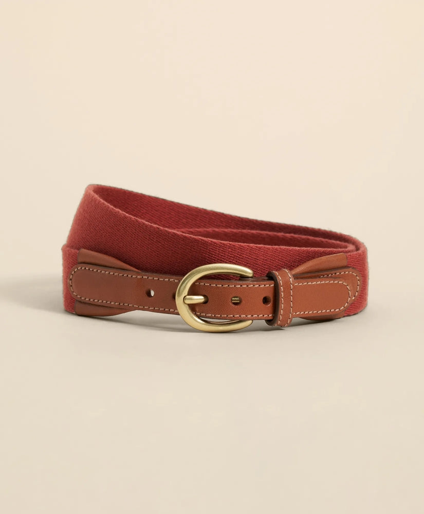 Webbed Leather-Accent Belt | Brooks Brothers