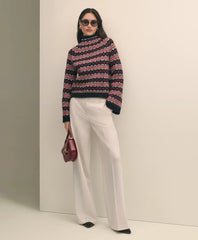 Wool Blend Funnel-Neck Fair Isle Sweater | Brooks Brothers