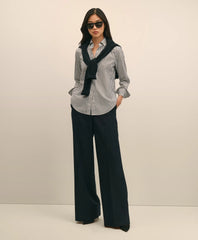 Wool Flannel High Waisted Wide-Leg Pant | Brooks Brothers