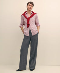 Wool Flannel High Waisted Wide-Leg Pant | Brooks Brothers