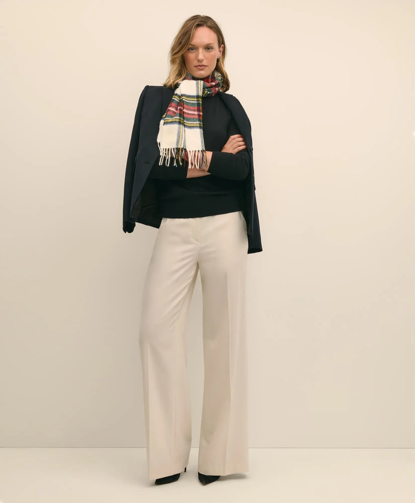 Wool Flannel High Waisted Wide-Leg Pant | Brooks Brothers