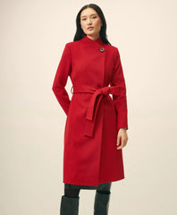 Wrap Coat in Water-Repellent Brushed-Twill Wool | Brooks Brothers