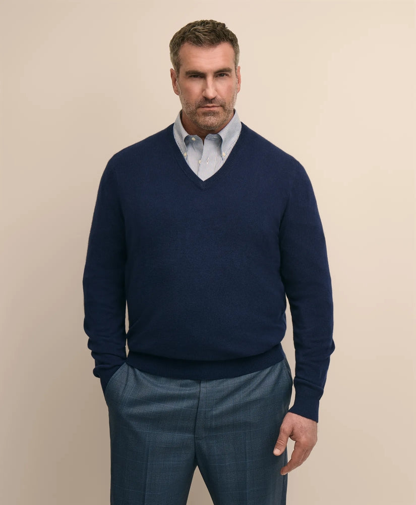 Big & Tall 3-Ply Cashmere V-Neck Sweater | Brooks Brothers