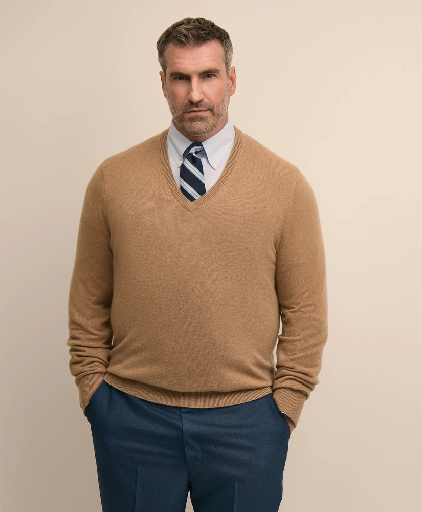 Big & Tall 3-Ply Cashmere V-Neck Sweater | Brooks Brothers