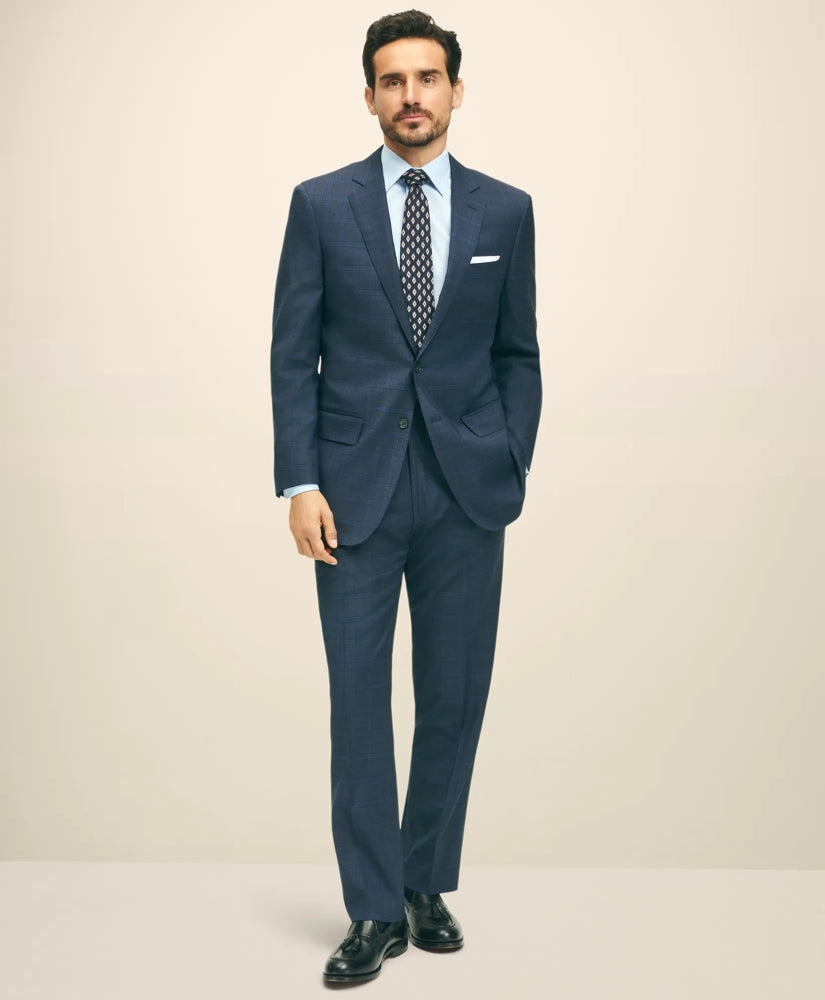 Traditional Fit Wool Checked 1818 Suit | Brooks Brothers